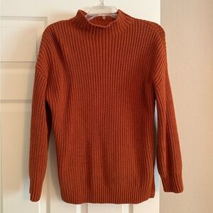 Cupcakes and Cashmere Orange Mock Neck Sweater